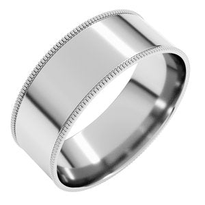 Platinum 7 Mm Milgrain Comfort-Fit Flat Band Size 11