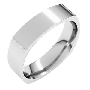 Sterling Silver 5 Mm Comfort-Fit Square Band Size 8