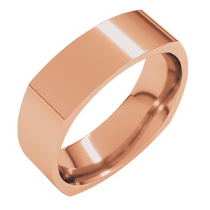 10K Rose 6 Mm Comfort-Fit Square Band Size 10