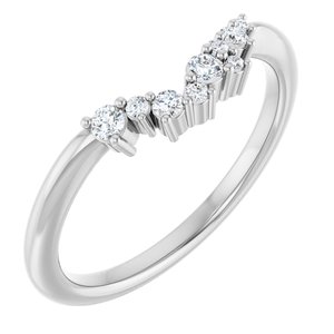 Platinum  1/8 Ctw Natural Diamond Matching Band
