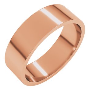 10K Rose 6 Mm Flat Band Size 7
