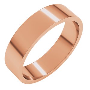 10K Rose 5 Mm Flat Band Size 7