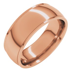 10K Rose 7 Mm Stepped-Edge Comfort-Fit Half Round Band Size 11
